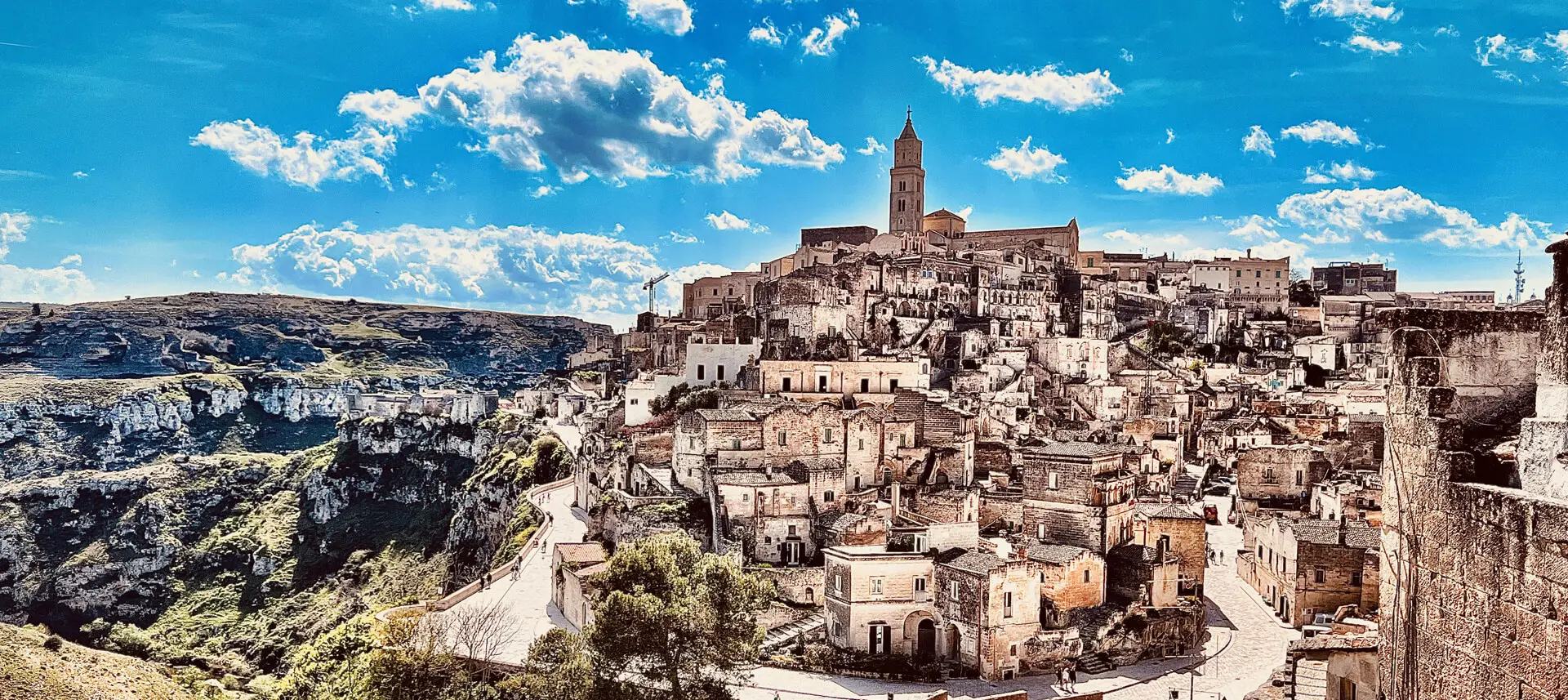 A view of the town of matera in italy.